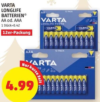PENNY Varta Longlife Batterien Angebot