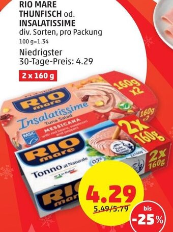 PENNY Rio Mare Thunfisch od. Insalatissime 2 x 160 g Angebot