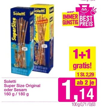 Sutterlüty Soletti Super Size Original oder Sesam 160g/180g Angebot