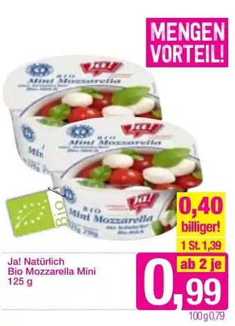 Sutterlüty Ja! Natürlich Bio Mozzarella Mini 125g Angebot