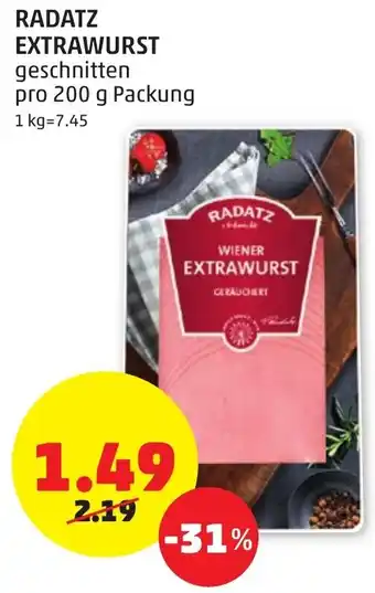 PENNY Radatz Extrawurst Geschnitten 200g Angebot