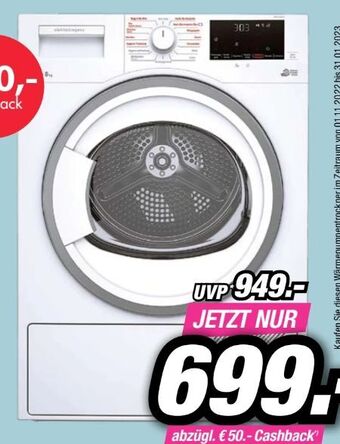 Red Zac Wärmepumpentrockner tkfn8601h Angebot