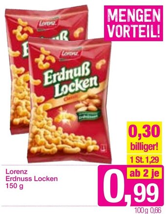 Sutterlüty Lorenz Erdnuss Locken 150g Angebot