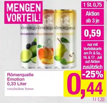 Sutterlüty Römerquelle Emotion 0,33 Liter Angebot