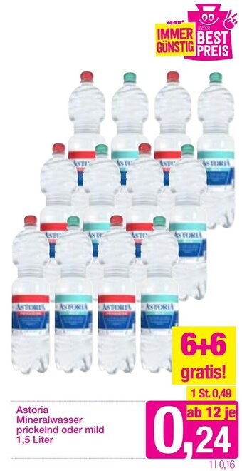 Sutterlüty Astoria Mineralwasser Prickelnd oder Mild 1,5 Liter Angebot