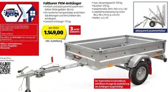 Hofer Faltbarer PKW-Anhänger Angebot