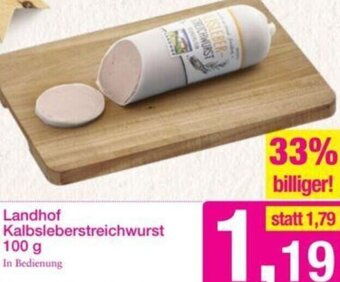 Sutterlüty Landhof Kalbsleberstreichwurst 100 g Angebot