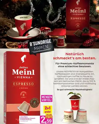 Sutterlüty Julius Meinl Kompostierbare Kapseln Angebot