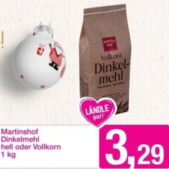 Sutterlüty Martinshof Dinkelmehl hell oder Vollkorn 1 kg Angebot