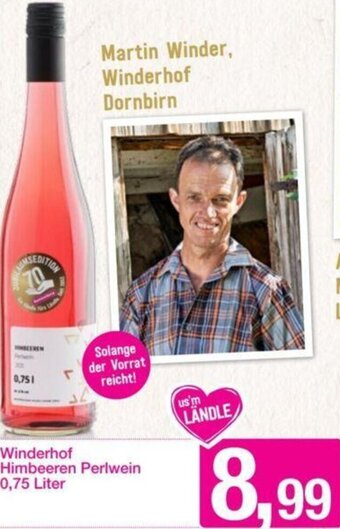 Sutterlüty Winderhof Himbeeren Perlwein 0,75 Liter Angebot