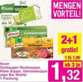 Sutterlüty Knorr Goldaugen Rindssuppe, Klare Suppe, Gemüsesupper oder Bio Würfel Angebot