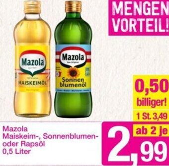 Sutterlüty Mazola Maiskeim-Sonnenblumen-oder Rapsöl 0,5 Liter Angebot