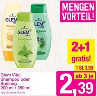 Sutterlüty Glem Vital Shampoo oder Spülung 200 ml / 350 ml Angebot