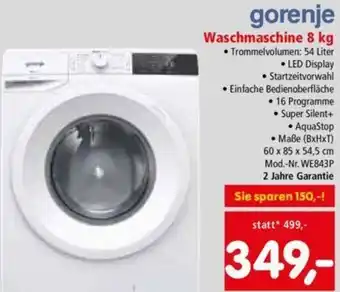 Interspar Gorenje Waschmaschine 8Kg Angebot
