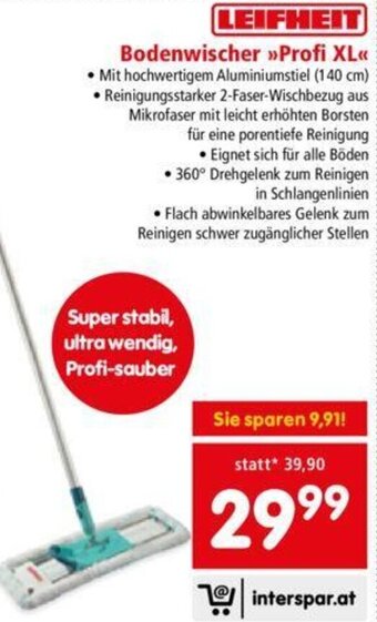 Interspar Leifheit Bodenwischer Profi XL Angebot