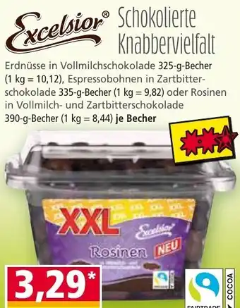 Norma Excelsior Schokolierte Knabbervielfalt 325g Angebot