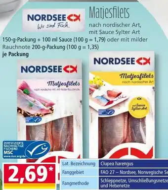 Norma Nordsee Matjesfilets Angebot