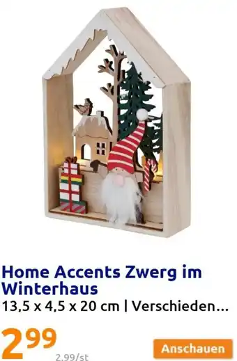 Action Home Accents Zwerg im Winterhaus 13,5 x 4,5 x 20 cm Angebot