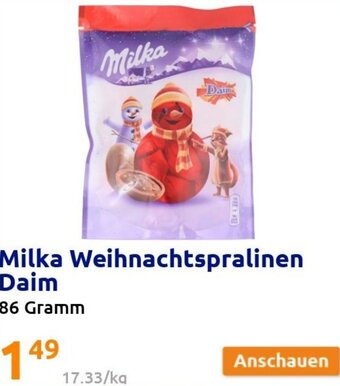 Action Milka Weihnachtspralinen Daim 86 Gramm Angebot