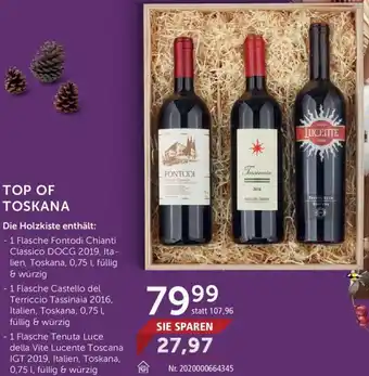 Interspar Top of Toskana- 1 Fontodi Chianti Classico, 1 Castello del Terriccio Tassinaia, 1 Tenuta Luce della Vite Lucente Toscana Angebot