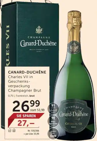 Interspar Canard-Duchêne Charles VII in Geschenks-verpackung Champagner Brut 0,75L Angebot