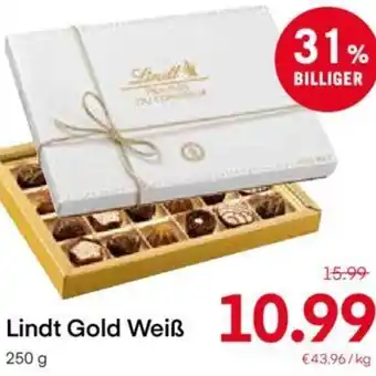 MPreis Lindt Gold Weiß 250 g Angebot