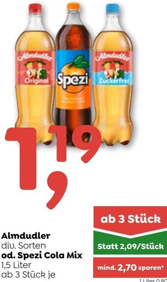 ADEG Almdudler od. Spezi Cola Mix 1,5 Liter Angebot
