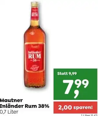 ADEG Mautner Inländer Rum 38% 0,7 l Angebot