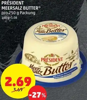 PENNY Président Meersalz Butter 250 g Angebot
