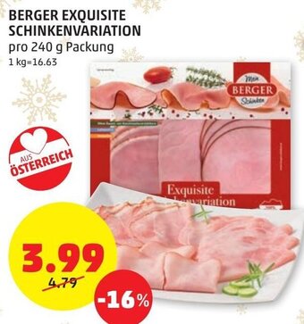 PENNY Berger Exquisite Schinkenvariation 240 g Angebot