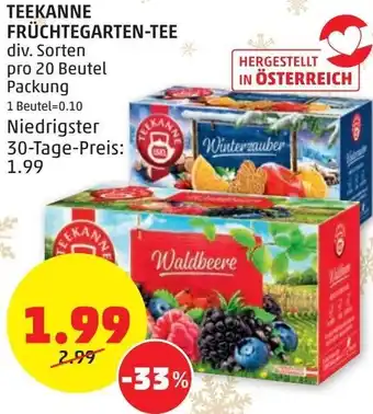 PENNY Teekanne Früchtegarten-Tee 20 Teebeutel Angebot