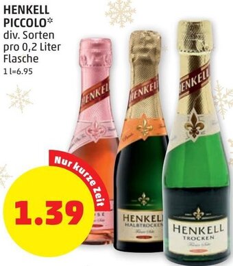 PENNY Henkell Piccolo 0,2 Liter Angebot
