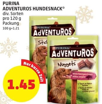 PENNY Purina Adventuros Hundesnack 120 g Angebot