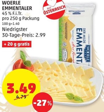 PENNY Woerle Emmentaler 250 g Angebot