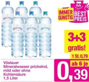 Sutterlüty Vöslauer Mineralwasser prickelnd, mild oder ohne Kohlensäure 1,5 Liter Angebot