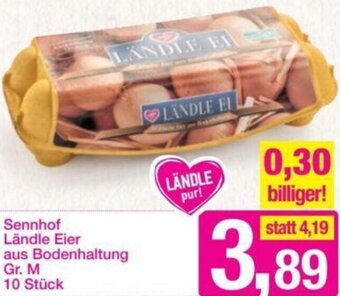 Sutterlüty Sennhof Ländle Eier aus Bodenhaltung Gr. M 10 Stk. Angebot