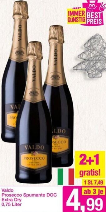 Sutterlüty Valdo Prosecco Spumante DOC Extra Dry 0,75 Liter Angebot