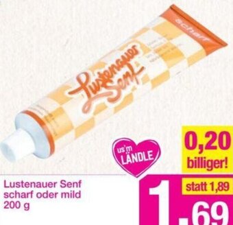 Sutterlüty Lustenauer Senf Scharf oder Mild 200 g Angebot