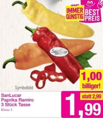 Sutterlüty SanLucar Paprika Ramiro 3 Stk. Tasse Angebot