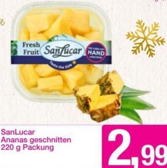 Sutterlüty SanLucar Ananas geschnitten 220 g Packung Angebot