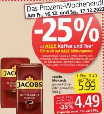 Spar Jacobs Monarch 500 g Angebot