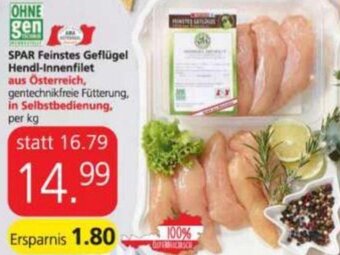 Spar Spar Feinstes Geflügel Hendl-Innenfilet per kg Angebot