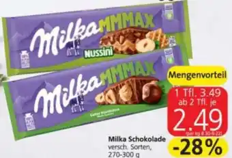 Spar Milka Schokolade 270-300 g Angebot
