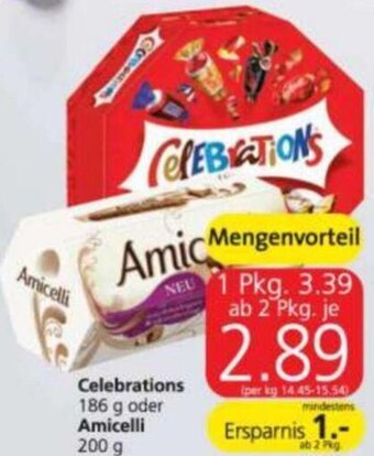 Spar Celebrations 186 g oder Amicelli 200 g Angebot