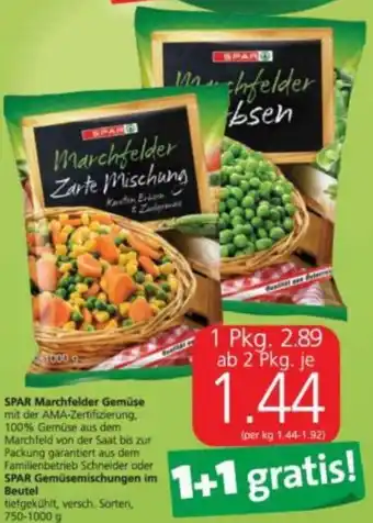 Spar Spar Marchfelder Gemüse oder Spar Gemüsemischungen im Beutel 750-1000 g Angebot