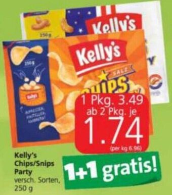 Spar Kelly's Chips/Snips Party 250 g Angebot