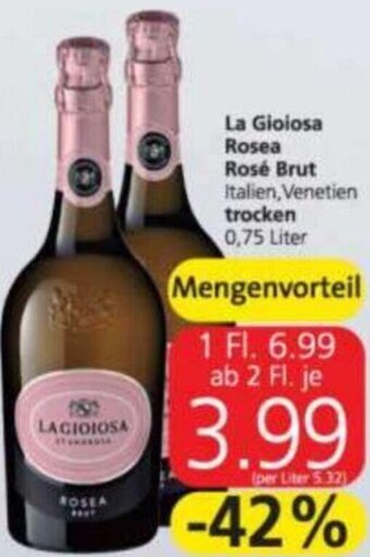 Spar La Gioiosa Rosea Rosé Brut, Trocken 0,75 Liter Angebot