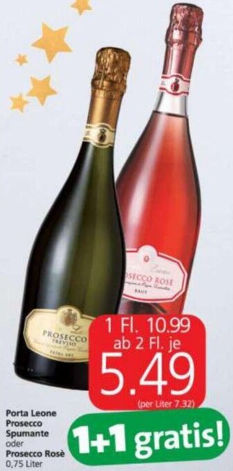 Spar Porta Leone Prosecco Spumante oder Prosecco Rosé 0,75 Liter Angebot