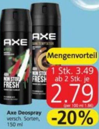 Spar Axe Deospray 150 ml Angebot