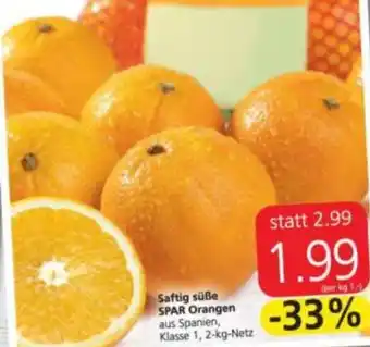 Spar Saftig Süße Spar Orangen 2 kg Angebot
